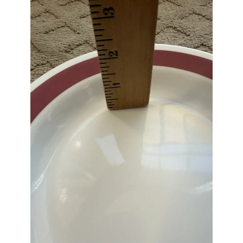 Corelle SUNDANCE Flat Rim Bowls Soup Pasta Wide Band Rose Deep Pink/Mauve 8.5